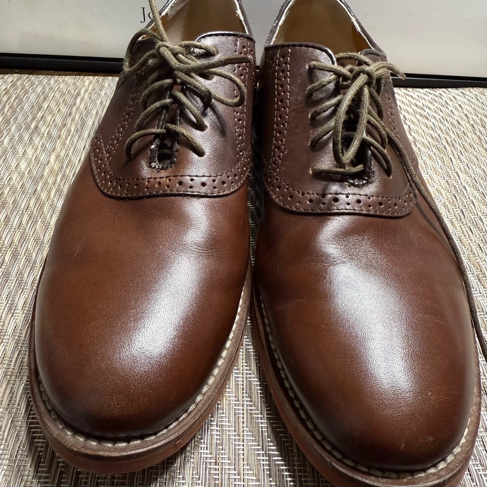 Elegant Brown Leather Men's Oxfords Box6
